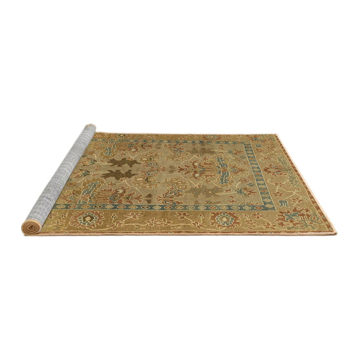 Sideview of Machine Washable Abstract Gold Rug, wshabs1670