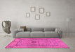 Machine Washable Abstract Pink Modern Rug in a Living Room, wshabs1670pnk