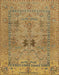 Machine Washable Abstract Gold Rug, wshabs1670