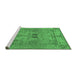 Sideview of Machine Washable Abstract Emerald Green Modern Area Rugs, wshabs1670emgrn