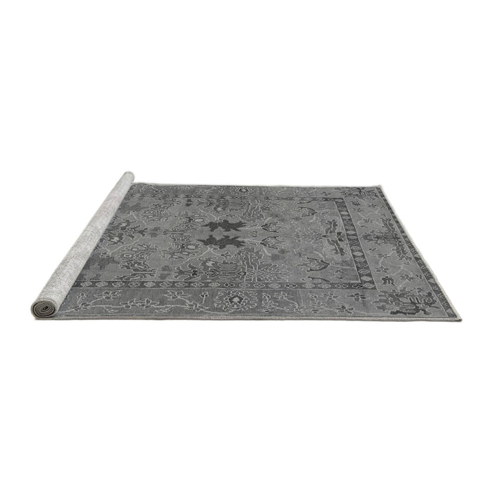 Sideview of Machine Washable Abstract Gray Modern Rug, wshabs1670gry