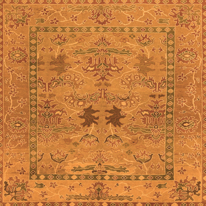 Square Machine Washable Abstract Orange Modern Area Rugs, wshabs1670org