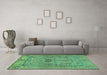 Machine Washable Abstract Turquoise Modern Area Rugs in a Living Room,, wshabs1670turq