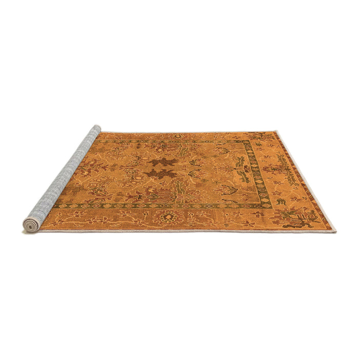 Sideview of Machine Washable Abstract Orange Modern Area Rugs, wshabs1670org