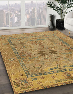 Machine Washable Abstract Gold Rug in a Family Room, wshabs1670