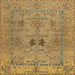 Square Machine Washable Abstract Gold Rug, wshabs1670