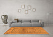 Machine Washable Abstract Orange Modern Area Rugs in a Living Room, wshabs1670org