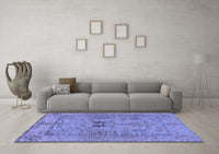 Machine Washable Abstract Blue Modern Rug, wshabs1670blu