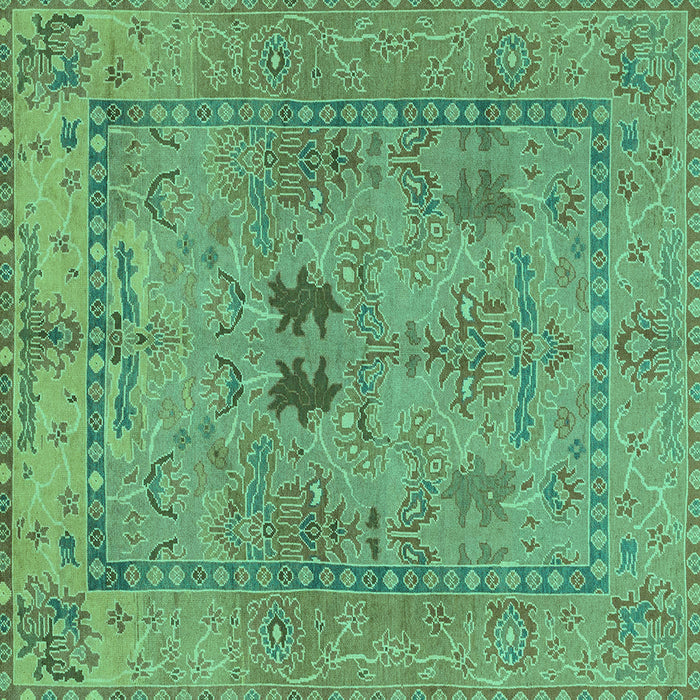 Square Abstract Turquoise Modern Rug, abs1670turq