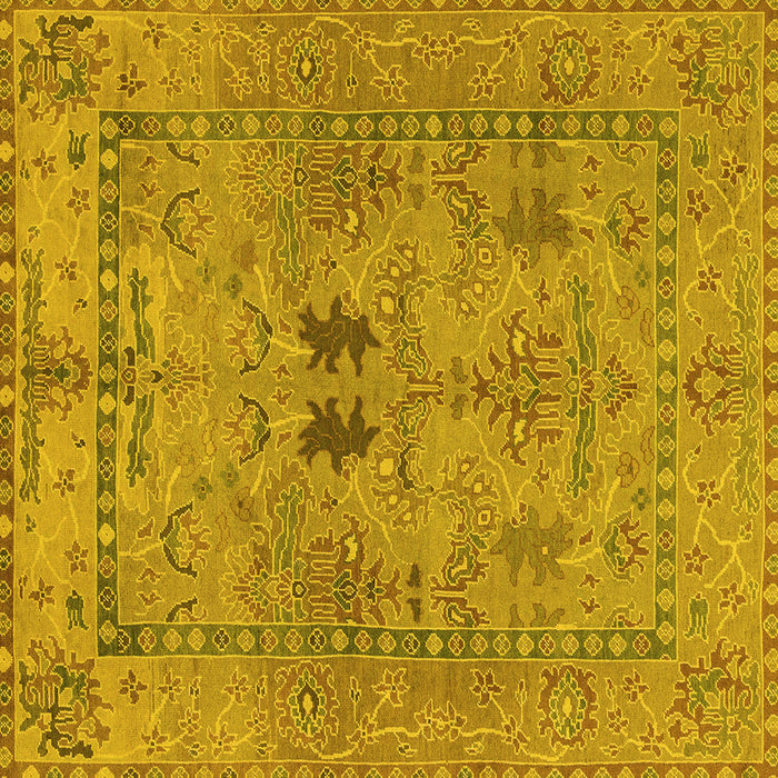 Square Abstract Yellow Modern Rug, abs1670yw