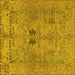 Square Abstract Yellow Modern Rug, abs1670yw