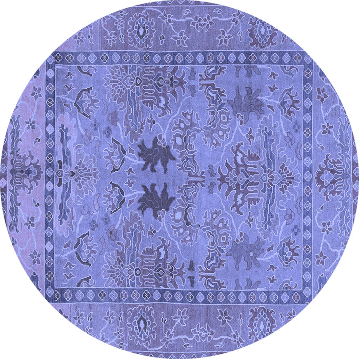 Round Machine Washable Abstract Blue Modern Rug, wshabs1670blu