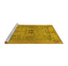 Sideview of Machine Washable Abstract Yellow Modern Rug, wshabs1670yw