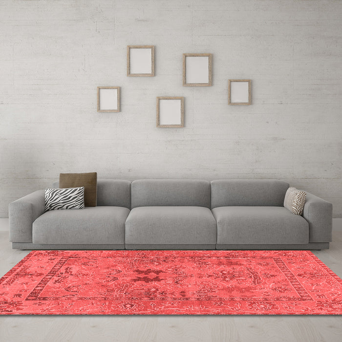 Modern Red Washable Rugs