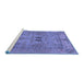 Sideview of Machine Washable Abstract Blue Modern Rug, wshabs1670blu