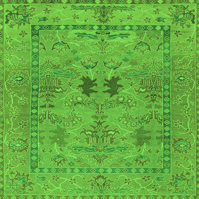 Square Machine Washable Abstract Green Modern Area Rugs, wshabs1670grn