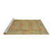 Sideview of Machine Washable Abstract Cinnamon Brown Rug, wshabs1671