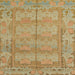 Square Abstract Cinnamon Brown Modern Rug, abs1671