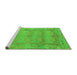 Sideview of Machine Washable Abstract Green Modern Area Rugs, wshabs1671grn