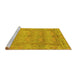 Sideview of Machine Washable Abstract Yellow Modern Rug, wshabs1671yw