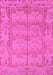 Machine Washable Abstract Pink Modern Rug, wshabs1671pnk