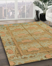 Abstract Cinnamon Brown Modern Rug, abs1671