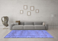 Machine Washable Abstract Blue Modern Rug, wshabs1671blu