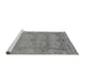 Sideview of Machine Washable Abstract Gray Modern Rug, wshabs1671gry