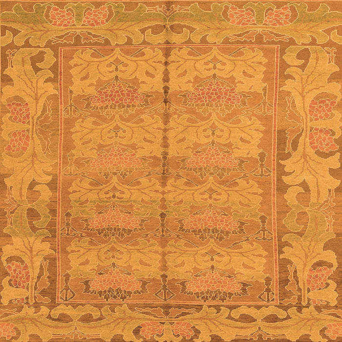 Square Machine Washable Abstract Orange Modern Area Rugs, wshabs1671org