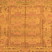 Square Machine Washable Abstract Orange Modern Area Rugs, wshabs1671org