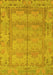 Machine Washable Abstract Yellow Modern Rug, wshabs1671yw