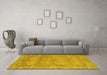 Machine Washable Abstract Yellow Modern Rug in a Living Room, wshabs1671yw