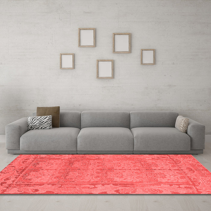 Modern Red Washable Rugs