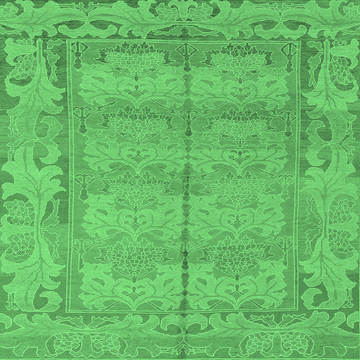 Square Abstract Emerald Green Modern Rug, abs1671emgrn