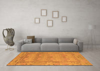 Machine Washable Abstract Orange Modern Rug, wshabs1671org