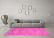 Machine Washable Abstract Pink Modern Rug in a Living Room, wshabs1671pnk