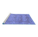 Sideview of Machine Washable Abstract Blue Modern Rug, wshabs1671blu