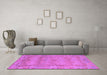 Machine Washable Abstract Purple Modern Area Rugs in a Living Room, wshabs1671pur