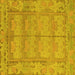 Square Abstract Yellow Modern Rug, abs1671yw