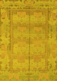 Abstract Yellow Modern Rug, abs1671yw