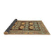 Sideview of Abstract Copper Green Modern Rug, abs1672