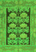 Machine Washable Abstract Green Modern Area Rugs, wshabs1672grn