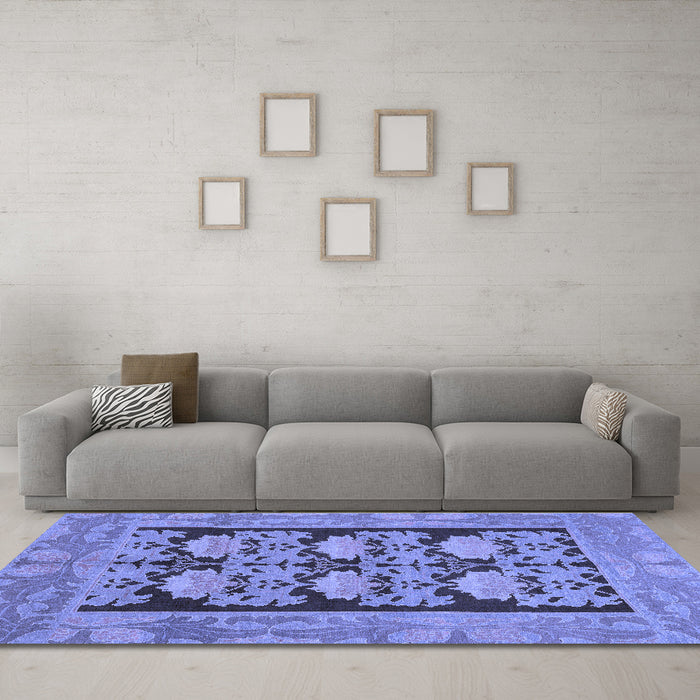 Machine Washable Abstract Blue Modern Rug in a Living Room, wshabs1672blu