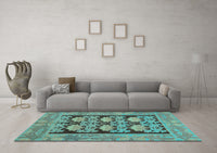 Machine Washable Abstract Light Blue Modern Rug, wshabs1672lblu