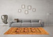 Machine Washable Abstract Orange Modern Area Rugs in a Living Room, wshabs1672org