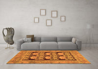 Machine Washable Abstract Orange Modern Rug, wshabs1672org