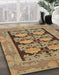 Machine Washable Abstract Brass Green Rug in a Family Room, wshabs1672