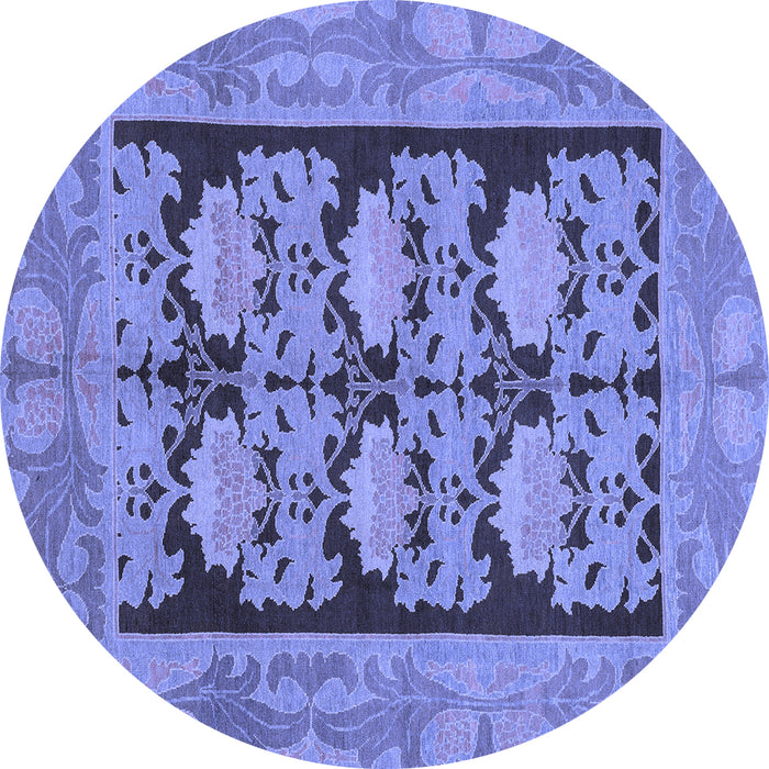 Round Machine Washable Abstract Blue Modern Rug, wshabs1672blu