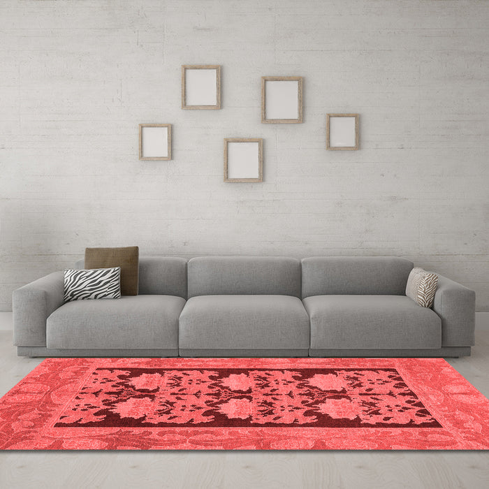 Modern Red Washable Rugs