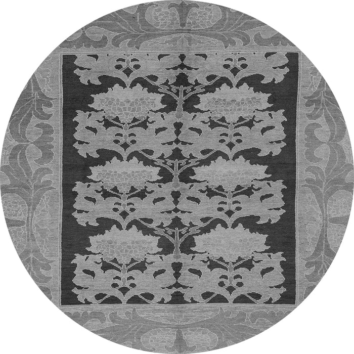 Round Abstract Gray Modern Rug, abs1672gry